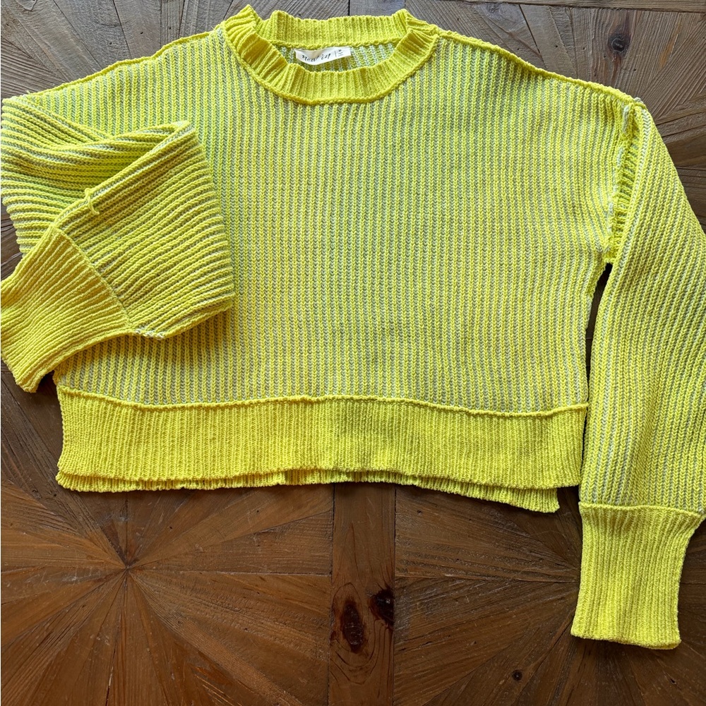 Yellow Ribbed Women's Spring Sweater New In - Picture 2 of 3